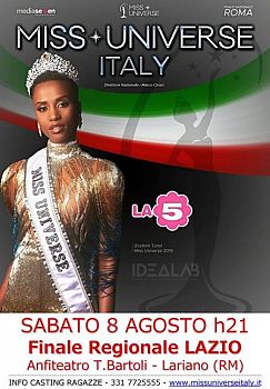 “MISS UNIVERSE ITALY 2020 FINALE REGIONALE LAZIO A LARIANO  PER LA RIPARTENZA”