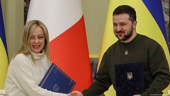 Giorgia Meloni incontra a Kiev Volodymyr Zelenskyi